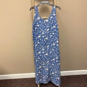 Gap vintage floral linen  sleeveless maxi dress